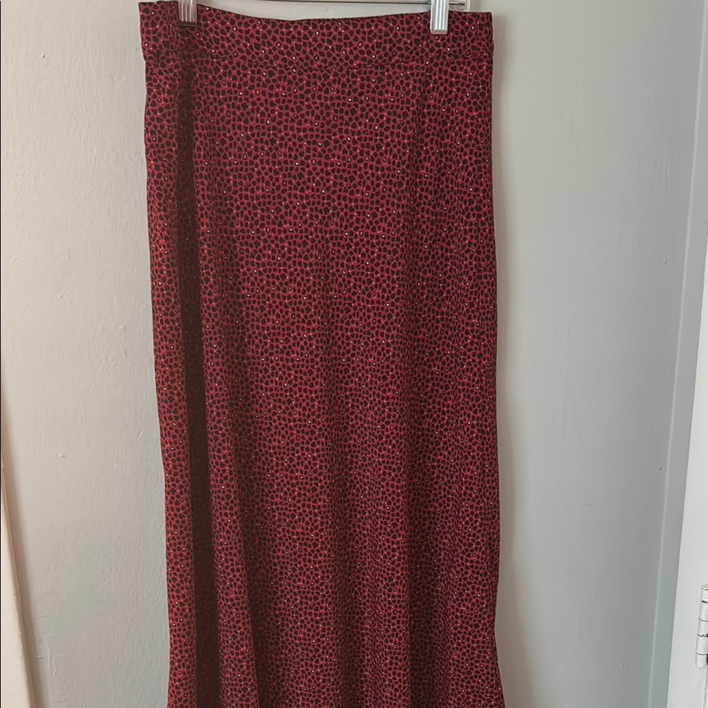 Promesa Red Maxi A-Line Skirt for Casual Wear